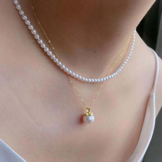 DL 1998 Fat Donglai same style pearl pendant single persimmon persimmon Ruyi natural l fresh water genuine S925 silver small persimmon necklace single silver pendant - chain not included
