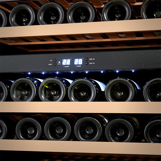 PULADI large capacity red wine cabinet constant temperature wine cabinet embedded air-cooled compressor home wine office refrigerator black full glass door dual temperature combination 832L 300 bottles