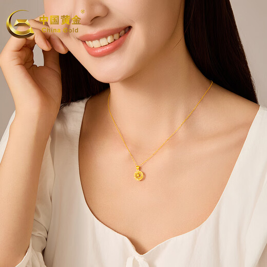CHINA GOLD K gold necklace dream catcher Mobius chain clavicle chain for mother and wife birthday gift about 1g
