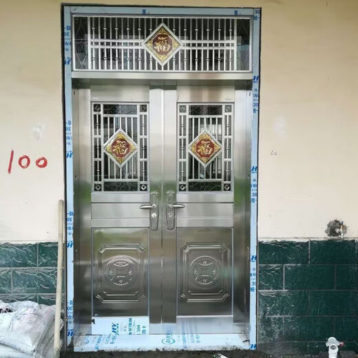 勤凯304不锈钢对开门农村自建房入户门别墅防盗进户门厂家直销双开门 联系客服定制