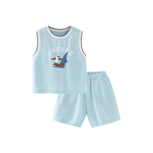 Minibala baby boy short-sleeved suit summer moisture-absorbent and quick-drying children's sports and leisure two-piece suit 230224119101