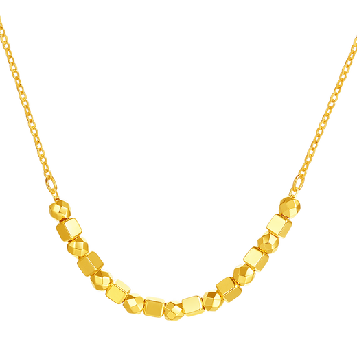 Saturday blessing 18K gold necklace women's geometric color gold necklace birthday gift C0612351 40+5cm