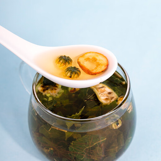 Zhang Taihe Four Seasons ICilioma Tea American Ginseng Dendrobium Officinale Green Money Willow Hojas de mulón de melón amargo Cetro de muelas Hojas de stevia Hojas de salud Té Four Seasons Icilioma Regalo de regalo 225g (15 g*15 latas)/caja