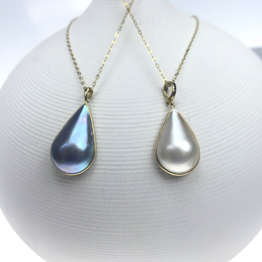 Shengbei natural seawater maple pearl pendant drop-shaped maple K gold simple bag fashionable and elegant 45cm dazzling white can be broken and buckled