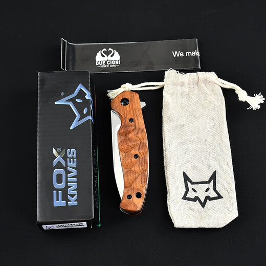 狐狸FOX308户外战术折叠刀N690高硬度野外便携折刀野营锋利小刀具 狐狸FOX308-折叠钢刀 19.7cm-小于60°
