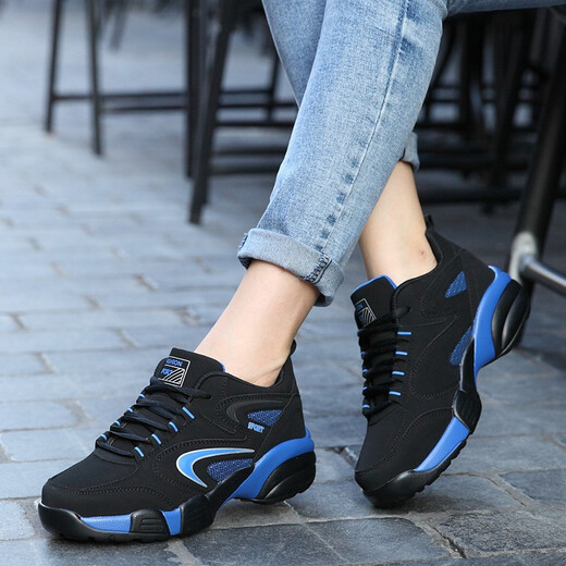 Hanchen große Männerschuhe im Herbst und Winter Leder wasserdichte Teenager Fette Füße Breite Fette Sportschuhe Mittelschüler erweiterten extra große Freizeitschuhe und samt warm warm warmer Nordosten großer Baumwollschuhe 692 Schwarze und blaue Baumwollschuhe 41