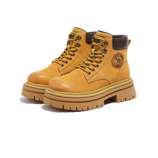 Верблюд (верблюд) с толстыми поднятыми Martin Boots Женские ботинки повседневные и универсальные рабочие ботинки L24W076611 Земляный желтый 38
