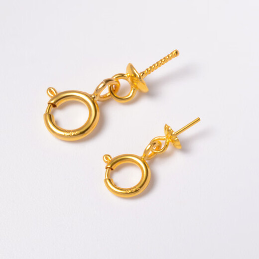 Yuyao 18k gold spring buckle head accessories pearl necklace bracelet DIY material joint connection buckle rope buckle rice beads No. 4 4.5mm closed spring buckle + 1 thick closed ring