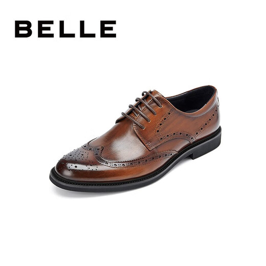 Zapatos de cuero Belle Business Zapatos formales para hombres Zapatos de boda Brock Brock Showing 89183am9 Estilo clásico marrón 41 (255 mm)