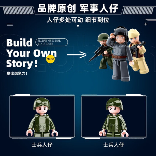 
Little Luban tiger-style transformed tank military model building block assembly children's toy tank car boy 6-10 years old gift 0790 Leopard 2A5 main battle tank