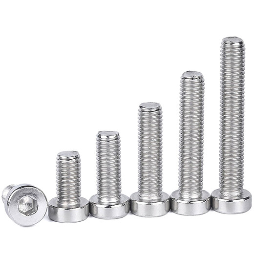 HETHDIGG JG-691 304 Vis hexagone à tête mince en acier inoxydable Boulon de tête cylindrique Din7984 M6 * 20 (50 pièces)