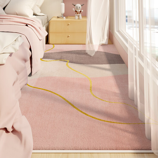Gudie master bedroom bedside carpet bedroom bedside carpet ins style living room girl's room thickened bedside and foot strip Qianqian-10774 200*340cm non-slip and non-displacement