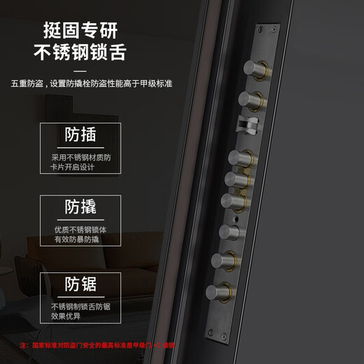 挺固 甲级防盗门通风窗门家用轻奢防盗门进户门入户门通风门子母门 K3一握式智能锁 1050*2150mm【开向咨询】