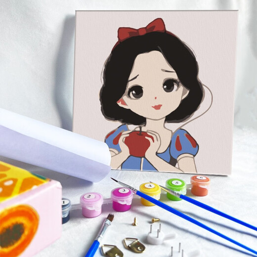 DIY Digital Painting Cartoon Cartoon's Cartoon Jade GUI GUI COL COLORÉE À MAIN PEINTURE D'HUILE acrylique peint à la main Petite taille WT831 30 * 30cm / bois massif Cadre intérieur + pinceau pigmentaire
