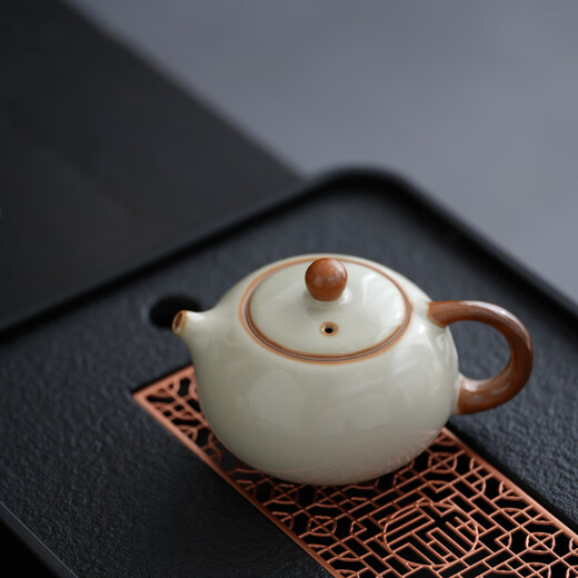 Chayan Kungfu tea set complete set Ru kiln tea set tea tray set tea table teapot household tea making set 12-piece set