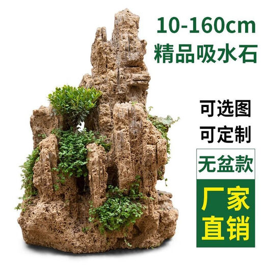Shiguang Station absorbent stone natural stone bonsai fish tank courtyard large fish pond landscaping absorbent stone original stone water stone bonsai 60-69cm absorbent stone does not include basin