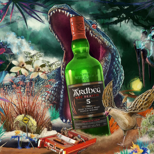 雅柏（Ardbeg）苏格兰单一麦芽威士忌酒进口洋酒阿贝小怪兽泥煤烟熏风味 雅柏阿贝5年700ml