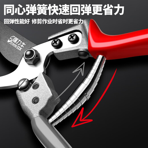 Powerful cattle pruning scissors, special pruning shears, pruning shears, fruit tree pruning scissors, labor-saving pruning shears, gardening flower branch pruning tools, fruit farmers recommend golden pruning shears + folding saw