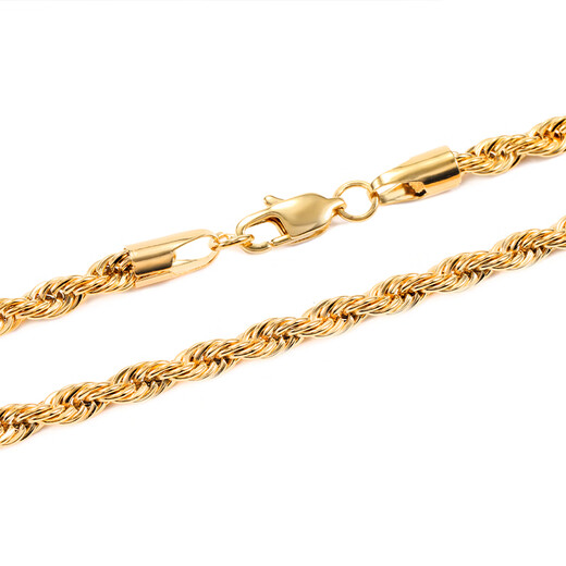 Fat Donglai same style 18k gold necklace men's GRGR shorttwistchain gold twist chain 18K gold necklace gold 4mm45cm