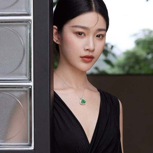 Oriental Jadeite Imperial Green Pendant S925 Silver Full Inlaid Green Smiling Mouth Always Open A-grade Jadeite Buddha Necklace Same Style for Men and Women