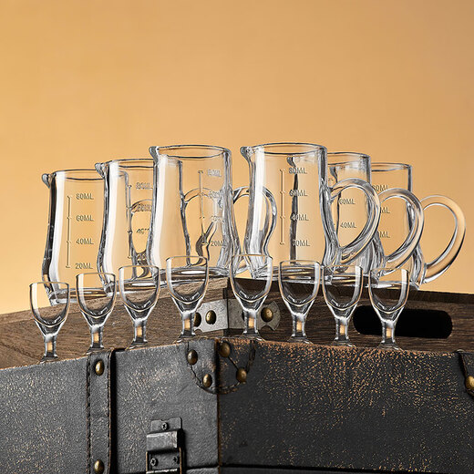 Coco Langton wine glass and wine dispenser set one-cup tall shot glass with handle wine jug spirit cup 6 pots 8 cups