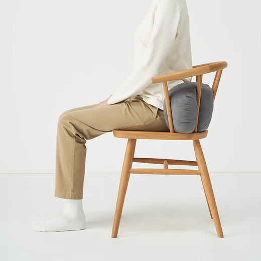 MUJI soft cushion that can be used as a lumbar cushion, charcoal gray 49 22 15cm