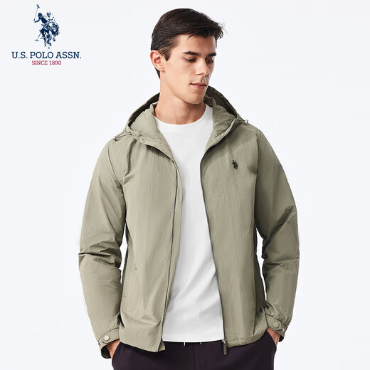 U.S. POLO ASSN. Jacket men's spring and autumn hooded casual jacket men's high-end outdoor windproof and waterproof sports top