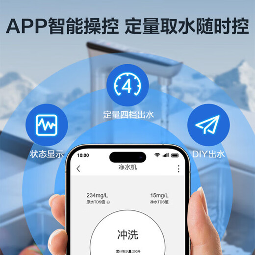 格力（GREE）净水器家用厨下式反渗透双出水净水机 1000G大流量净饮机7年长效RO滤芯高效除菌 数显触控水龙头 WTE-PT125-2603