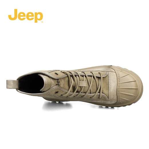 Jeep Martin bottise le printemps et l'automne masculin Nouvelle toile respirante britannique bottes de travail occasionnelles High-top War Boots War Boots Khaki (Code sportif) 42
