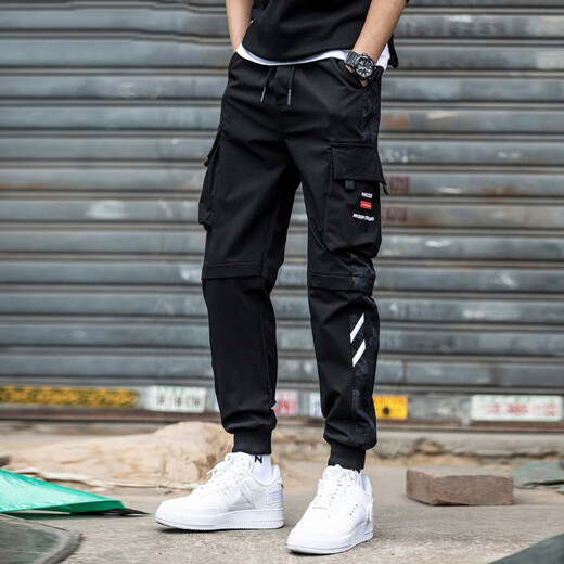 Zuoyoupin Fonctional Work Pantals Men's Trendy Brand Automne et hiver lâche pantalon à liaison droite pantalon sportif pantalon décontracté Men 719 Black XL (poids recommandé 115-130 Jin [Jin est égal à 0,5 kg]))