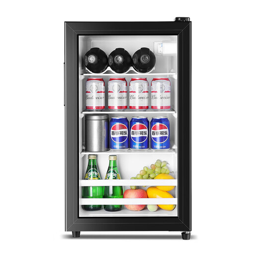 Royalstar ice bar refrigerator European style constant temperature wine cabinet hotel home living room refrigerator mini small single door office fresh display display sample tea beverage cabinet first class energy efficiency 98L full refrigeration + white light + wine rack