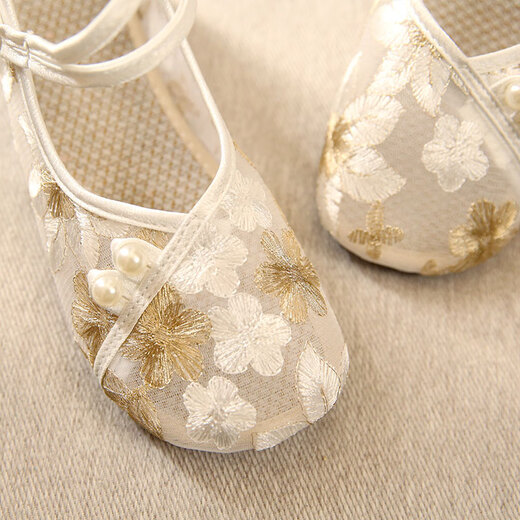 Juan's silk summer old Beijing cloth shoes ethnic style embroidered shoes ancient style mesh breathable Hanfu shoes women's embroidered low-heeled cheongsam shoes white 36