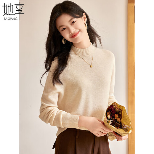 She enjoys half turtleneck 100% pure woolen sweater women's sweater bottoming shirt autumn and winter warm top recommended 100-130Jin Jin equals 0.5 kg