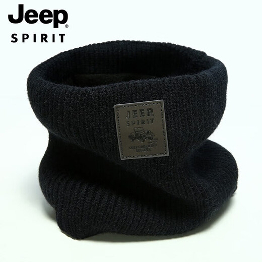 Jeep (JEEP) hat men's neck scarf plus velvet warm knitted scarf autumn and winter cold protection neck pullover scarf A0636