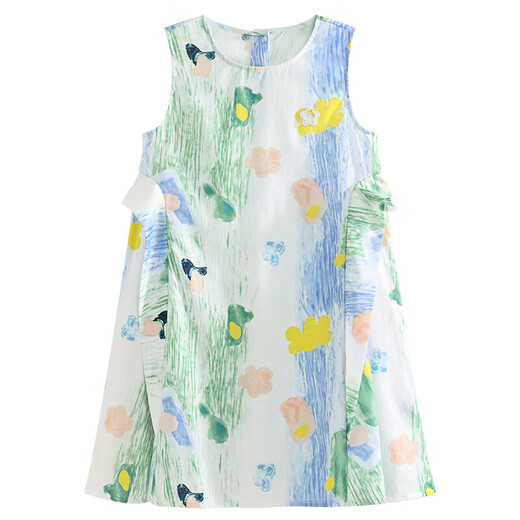 
Disney (DISNEY) girls vest dress colorful splicing for children's day performance dress summer DB321AA48 green 140