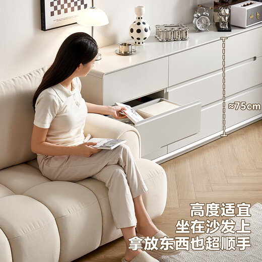 全友家居 五斗柜收纳储物客厅边柜家用餐边柜简约落地靠墙柜子