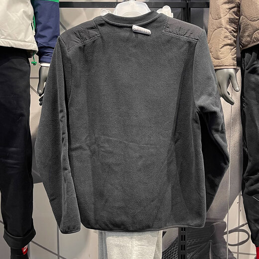 耐克卫衣外套男装 冬季新款摇粒绒运动服保暖休闲圆领套头衫上衣 DD4855-010/黑色/内里加绒 XL /建议150-180斤