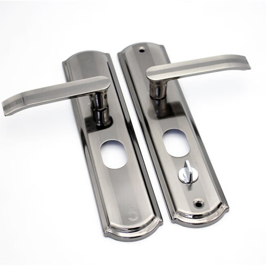 Deqi anti-theft door handle, black gold iron thickened panel door handle, solid aluminum handle, entrance door handle, single 5cm (regardless of left and right)