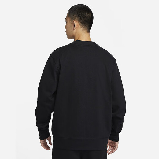 耐克（NIKE） 男针织开衫春季新款黑色纯棉休闲叠搭刺绣外套 FN3899-010 L