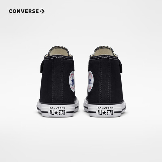 Converse children's shoes for boys and girls high-top canvas shoes ALL STAR classic children's Velcro all-match casual shoes black 35 recommended foot length 22cm