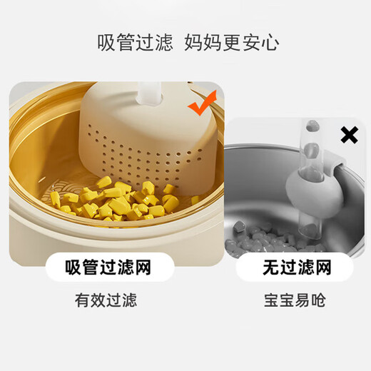 Hao'e infant and children's constant temperature supplementary food bowl, baby 1-3-6 years old ppsu water insulating suction cup steaming and cooking tableware, water insulating constant temperature-PPSU inner liner anti-scalding* straw filter