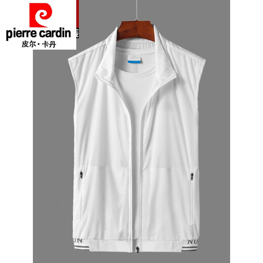 皮尔卡丹（pierre cardin）夏季薄款马甲男士马夹夏天户外速干皮肤衣透气背心坎肩衣外套 806防 晒马甲-牛仔兰 2XL