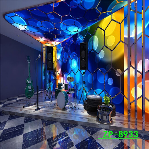 主播背景布播间网红背景墙摇滚音乐舞台背景3d立体高清复古 ZP127 ZP-11150 2.5米宽+2.5米高