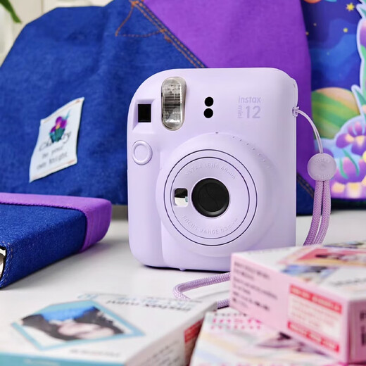 Fuji (FUJIFILM) Polaroid mini12 mini11/7/9 upgraded model, photo paper, one-shot imaging camera, birthday gift, Mini12 Iris Purple (ready in stock), official standard + Ins style photo frame + photo album + crystal case