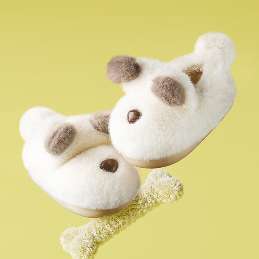 Balabala bear girls cotton slippers bag with boys warm non-slip plus velvet cute baby fur slippers winter indoor home off-white 31 inner length 20cm (200) suitable for feet 19cm long