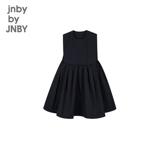 Jnby by JNBY Jiangnan Buyi children's clothing light dress silk polyester taffeta dress comfortable summer girls and children 1O4G10820 001/black 150 cm