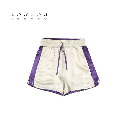 XVESSEL jacket for women's thin summer casual and versatile creative embroidered robe trendy short jacket sportswear shorts purple Y23X693P L