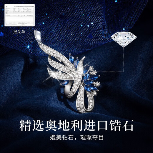 Huaying (HUAYING) high-end brooch women's corsage light luxury suit jacket pin anniversary birthday gift for wife and girlfriend imported zircon luxury star brooch