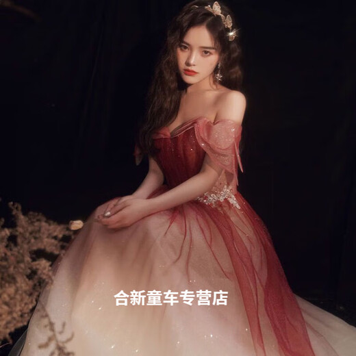 崎腊礼服女宴会晚礼服高档小个子高级新款连衣裙轻奢高端裙长款优雅气 图片色 S