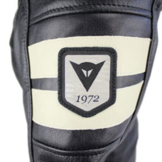 Dainese/Denis Lola 5 Damen-Klassiker Retro Casual Lederjacke, Motorrad-Frauen-Reitkleidung, Motorrad-Lederjacke 724/Black-Moonlight White (Lola D1) 40